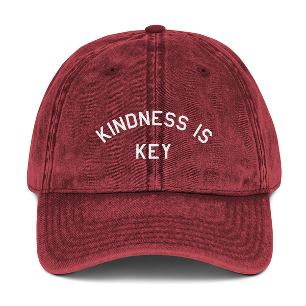 Kindness Is Key Vintage Cotton Twill Cap